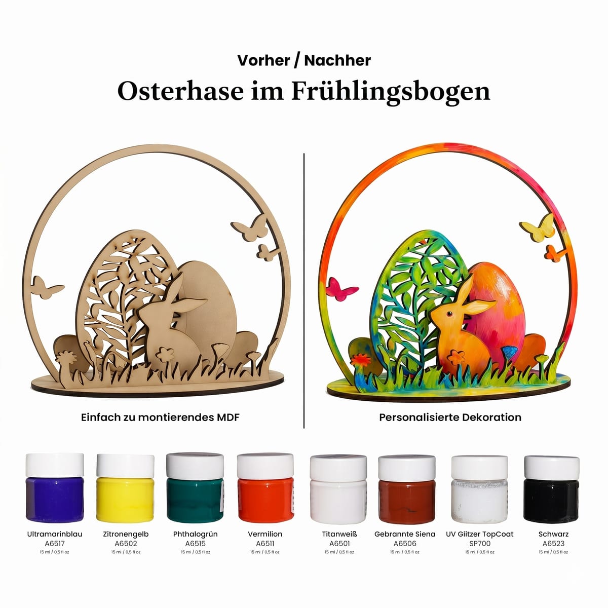 Osterhase im Frühlingsbogen