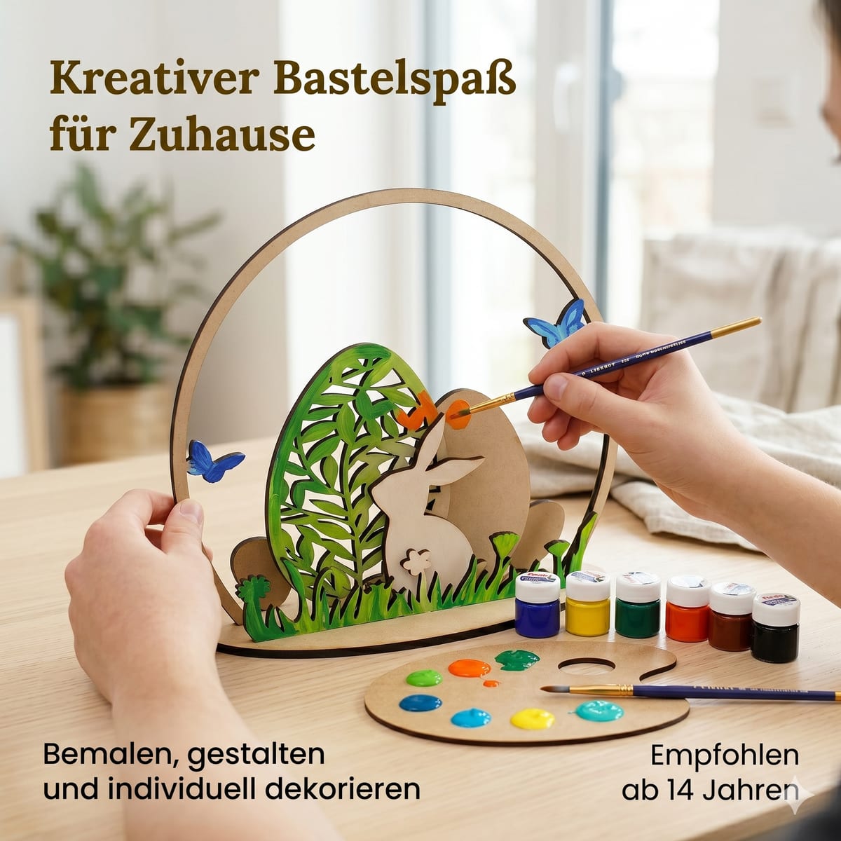 Osterhase im Frühlingsbogen