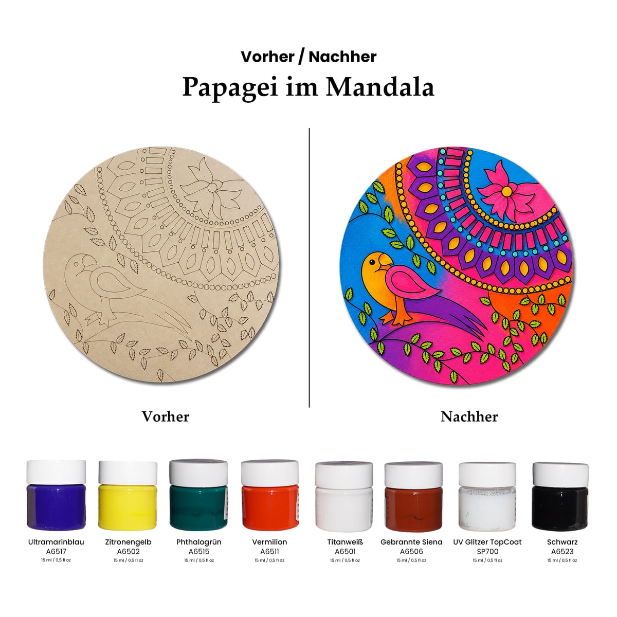 Papagei im Mandala