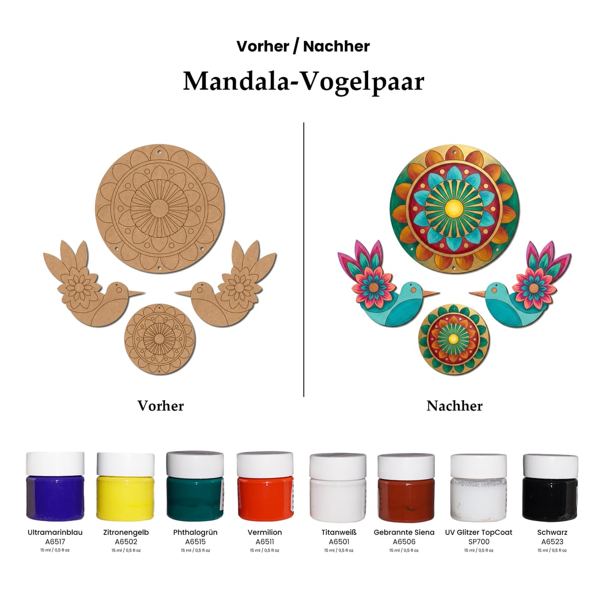 Vogelpaar im Mandala